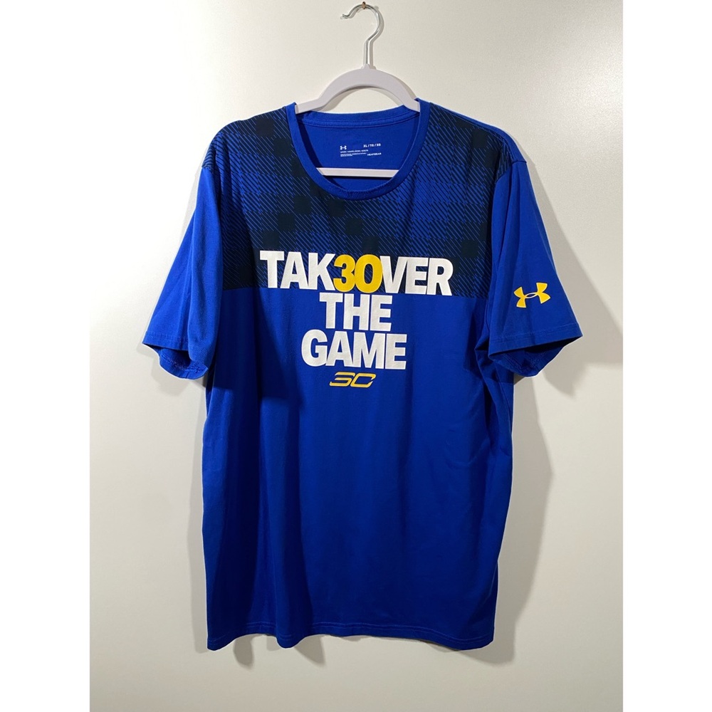 UA Steph Curry T-Shirt in Blue Size XL Loose Takeover The Game 30